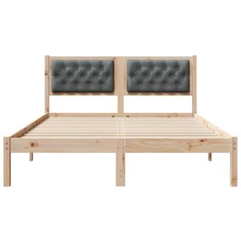 Bettgestell mit Kopfteil Dunkelgrau 140 x 200 cm Stoff
