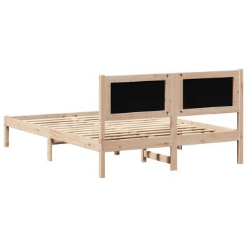 Bettgestell mit Kopfteil Dunkelgrau 140 x 200 cm Stoff