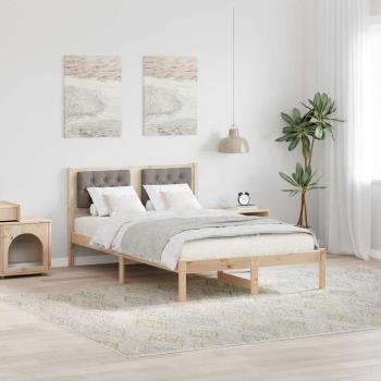 ARDEBO.de - Bettgestell mit Kopfteil Taupe 135 x 190 cm Stoff