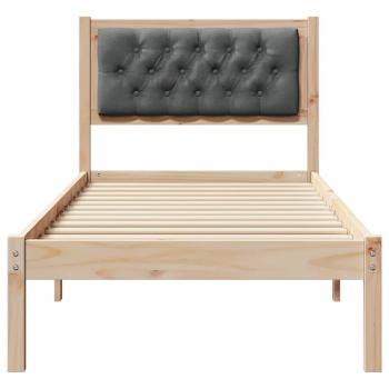 Bettrahmen Dunkelgrau 90 x 190 cm Massives Kiefernholz