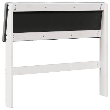 Gepolstertes Kopfteil Hellgrau 90 cm Massives Kiefernholz