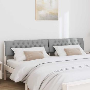 Gepolstertes Kopfteil Hellgrau 200 cm Massives Kiefernholz