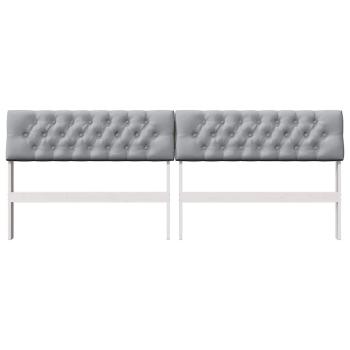 Gepolstertes Kopfteil Hellgrau 200 cm Massives Kiefernholz