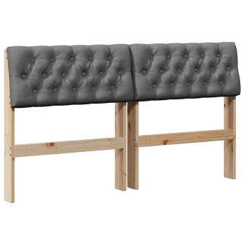 Gepolstertes Kopfteil Dunkelgrau 140 cm Massives Kiefernholz