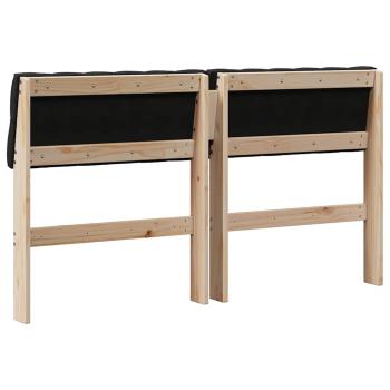 Gepolstertes Kopfteil Schwarz 135 cm Massives Kiefernholz