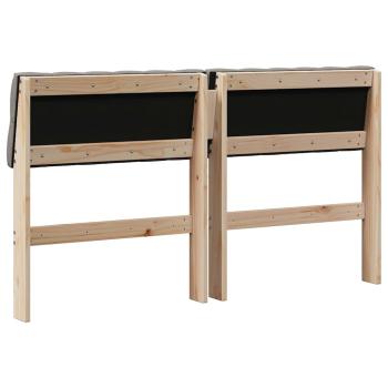Gepolstertes Kopfteil Taupe 135 cm Massives Kiefernholz