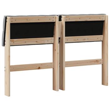 Gepolstertes Kopfteil Hellgrau 120 cm Massives Kiefernholz