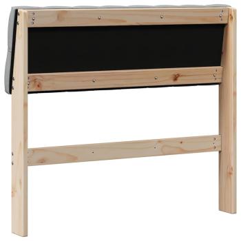 Gepolstertes Kopfteil Hellgrau 90 cm Massives Kiefernholz