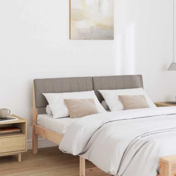 Gepolstertes Kopfteil Taupe 135 cm Massives Kiefernholz