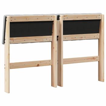 Gepolstertes Kopfteil Hellgrau 120 cm Massives Kiefernholz