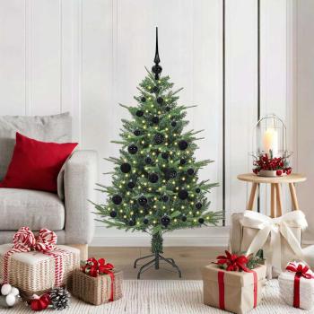 ARDEBO.de - Künstlicher vorbeleuchteter Weihnachtsbaum mit Kugelset Grün