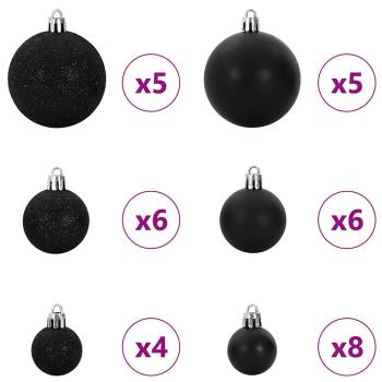 Künstlicher vorbeleuchteter Weihnachtsbaum mit Kugelset Grün
