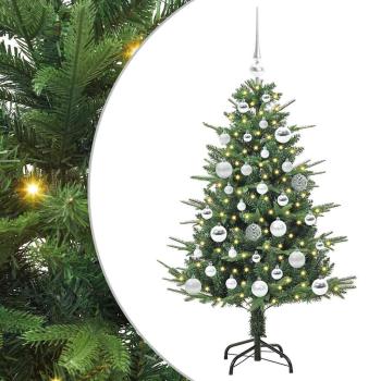 Künstlicher vorbeleuchteter Weihnachtsbaum mit Kugelset Grün