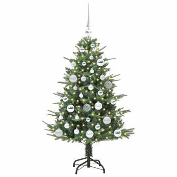Künstlicher vorbeleuchteter Weihnachtsbaum mit Kugelset Grün