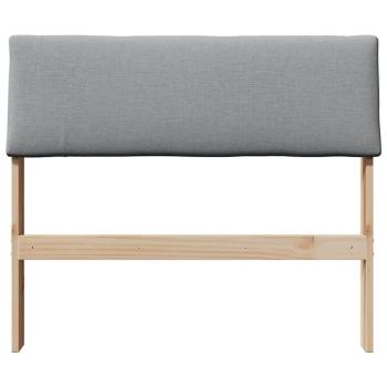 Gepolstertes Kopfteil Hellgrau 90 cm Massives Kiefernholz