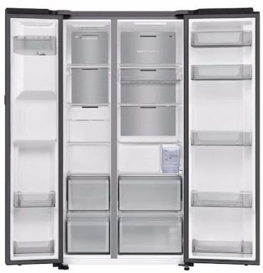 Samsung RS80F65KDFEF Stand Side-by-Side Kombination, 91,2 cm breit, 640 L, NoFrost+, Wassertank, WIFI, Wasser-/Eiswürfel, schwarz