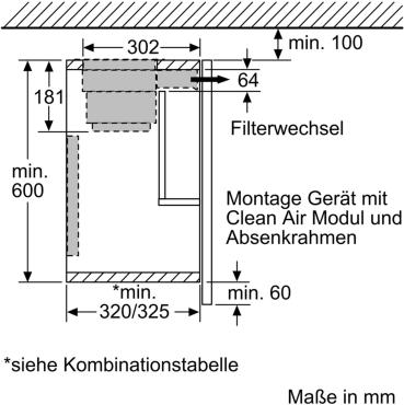 Siemens LZ46600 Absenkrahmen für Flachschirmhauben