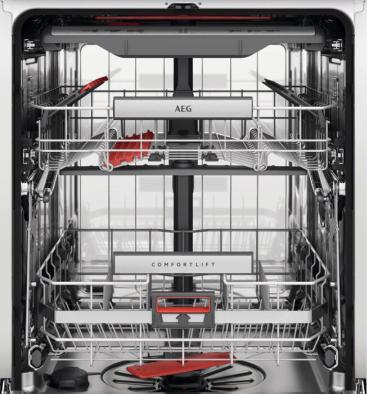 AEG FSE96808P 9000 ComfortLift Vollintegrierter-Geschirrspüler, 59,6 cm breit, 14 Maßgedecke, Aqua Control, WLAN, Besteckschublade, Innenbeleuchtung