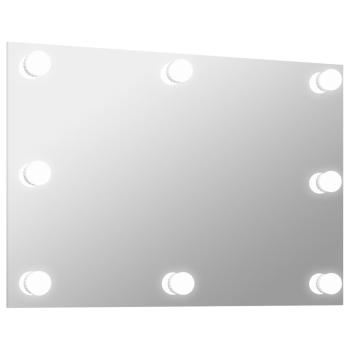 Wandspiegel ohne Rahmen mit LED-Beleuchtung Rechteckig Glas