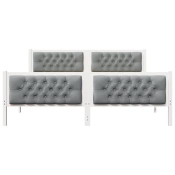 Bettgestell mit Kopfteil Hellgrau 180 x 200 cm Stoff