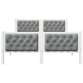 Bettgestell mit Kopfteil Hellgrau 150 x 200 cm Stoff