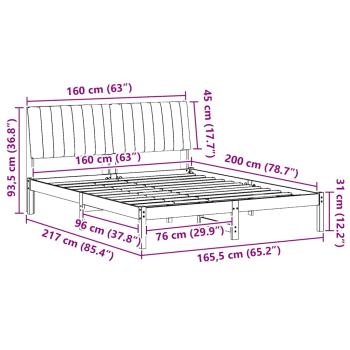 Bettgestell mit Kopfteil Braun 160 x 200 cm Stoff