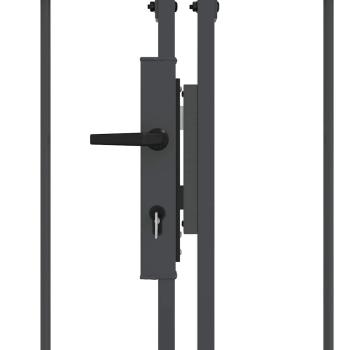 Gartentor mit gewölbtem Oberteil Grau 4 x 1,25 m Stahl