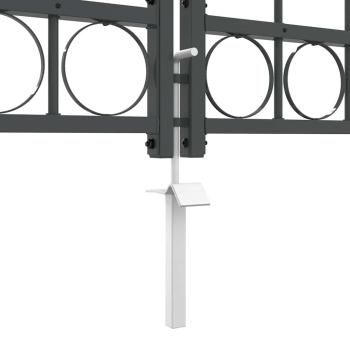 Gartentor mit gewölbtem Oberteil Grau 4 x 1,25 m Stahl