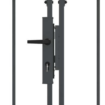 Gartentor mit gewölbtem Oberteil Grau 400 x 100 cm Stahl