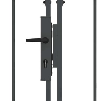 Gartentor mit gewölbtem Oberteil Grau 400 x 125 cm Stahl