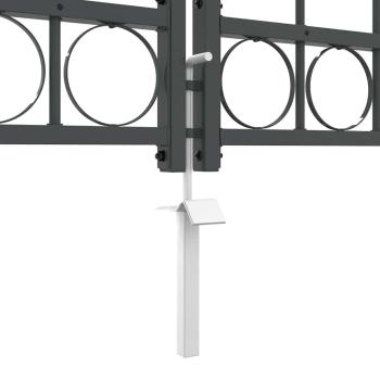 Gartentor mit gewölbtem Oberteil Grau 400 x 125 cm Stahl