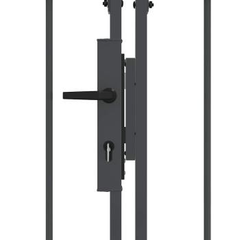 Gartentor mit gewölbtem Oberteil Grau 500 x 75 cm Stahl