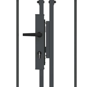 Gartentor mit gewölbtem Oberteil Grau 500 x 100 cm Stahl
