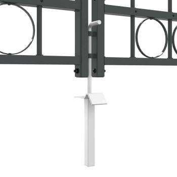 Gartentor mit gewölbtem Oberteil Grau 500 x 100 cm Stahl