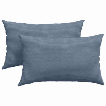 Sofakissen 2 pcs Blau 50 x 30 cm Cordstoff