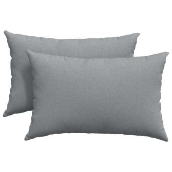 Sofakissen 2 Stk. Stoff Hellgrau 60 x 40 cm