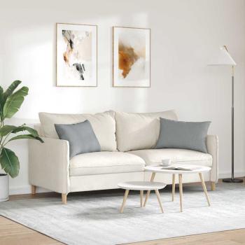 Sofakissen 2 Stk. Stoff Hellgrau 60 x 40 cm