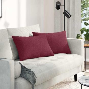 ARDEBO.de - Sofakissen 2 pcs Weinrot 60 x 40 cm