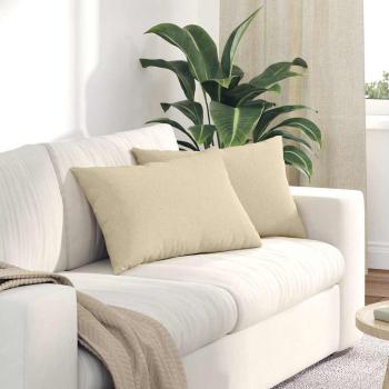 ARDEBO.de - Sofakissen 2 pcs Creme 60 x 40 cm Stoff