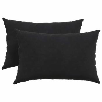 Sofakissen 2 pcs Schwarz 60 x 40 cm Cordstoff