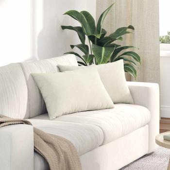 ARDEBO.de - Sofakissen 2 pcs Creme 60 x 40 cm Cordstoff