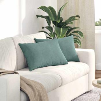 ARDEBO.de - Sofakissen 2 pcs Meergrün 60 x 40 cm Cordstoff