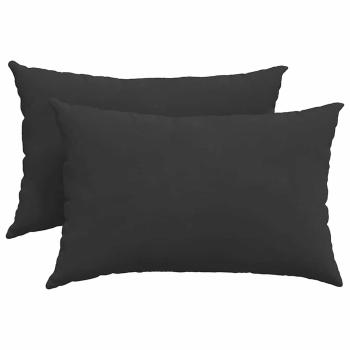 Sofa Kissen 2 pcs Schwarz 60 x 40 cm