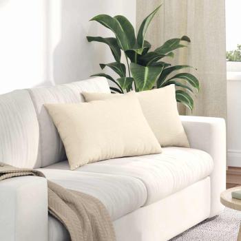 ARDEBO.de - Sofakissen 2 pcs Creme 60 x 40 cm Cordstoff