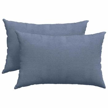 Sofakissen 2 pcs Blau 60 x 40 cm Cordstoff