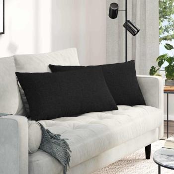ARDEBO.de - Sofakissen 2 pcs Schwarz 80 x 40 cm Stoff