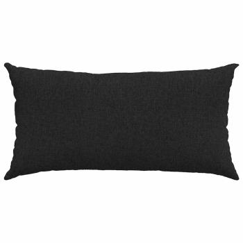 Sofakissen 2 Stk. Stoff Schwarz 80 x 40 cm