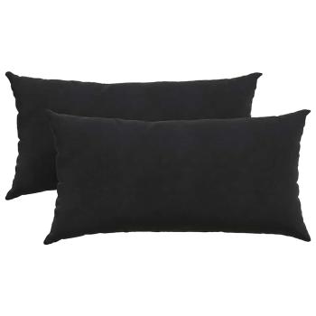 Sofakissen 2 pcs Schwarz 80 x 40 cm Cordstoff
