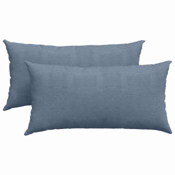 ARDEBO.de - Sofakissen 2 pcs Blau 80 x 40 cm Cordstoff