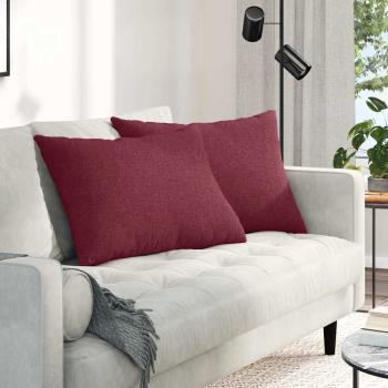 ARDEBO.de - Sofakissen 2 pcs Weinrot 70 x 50 cm Stoff